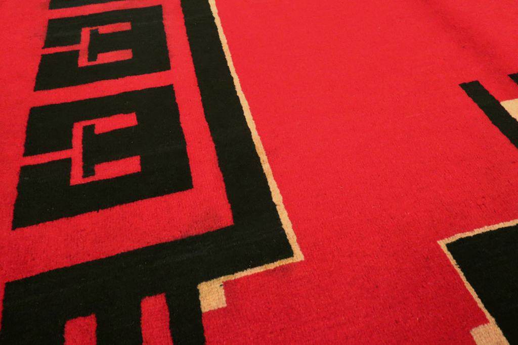 Vintage Persian Mashad Art Deco Rug Inspired By Edward McKnight Kauffer, No.25350 - Gsblank